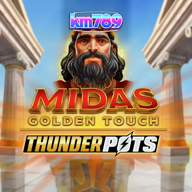 Tampilan visual slot Midas Golden Touch: Thunder Pots dengan elemen emas dan peti bonus.